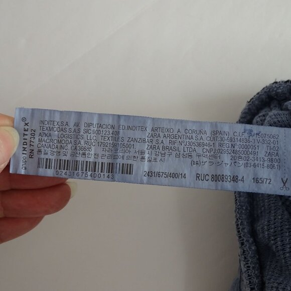 Zara Blue Elastic Waist Cotton Shorts Gils Size 13-14 Yrs 164 Drawstring Pockets - Picture 9 of 16